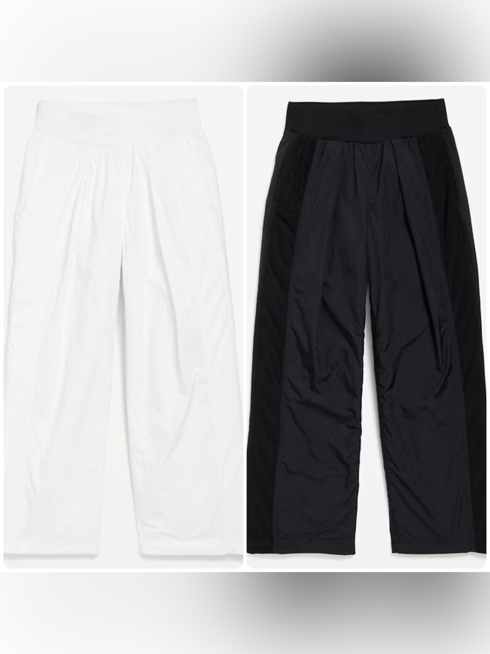 NWT OLD NAVY Lot 2 Pairs Black Cream Crinkle
Wide Leg Gauze Flowy Pants XXL 18
